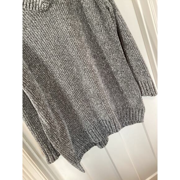 Orvis Women's Chunky Knit V Neck Chenille Pullover Sweater Winter Gray Size XXL - Picture 3 of 8